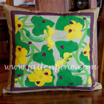 Ladybugs and Cucumbers Pillow