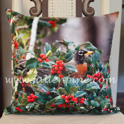 Robin on Holly Pillow