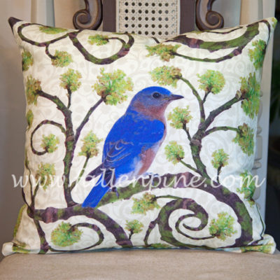Bluebird on Sassafras Pillow