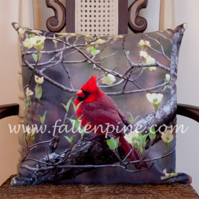 Cardinal Bouquet Pillow