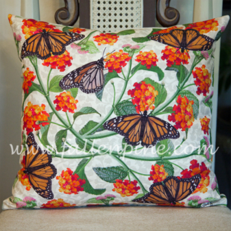 Monarchs and Lantana Pillow