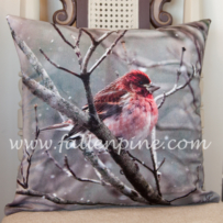 Purple Finch Pillow Front