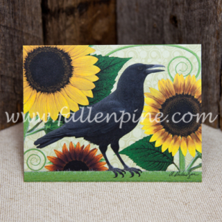 Crow Sunflower Notecard