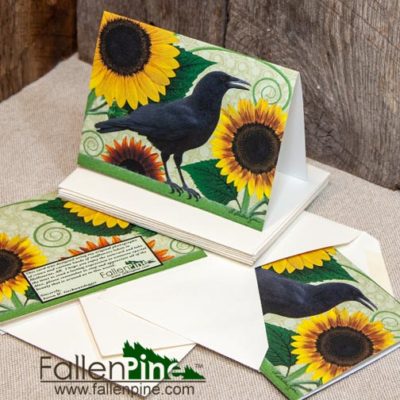 Crow Sunflower Notecard