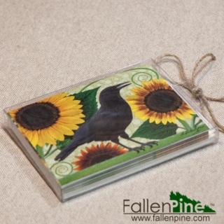 Crow Sunflower Notecard