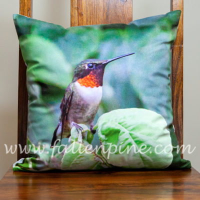 Ruby Throated Hummingbird Pillow