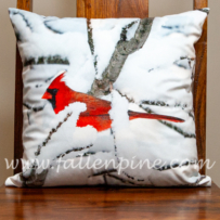 Cardinal Snow Pillow