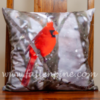Red Bird Snow Pillow
