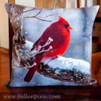 Cardinal Snow Pillow