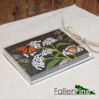 monarch butterflies white crownbeard flowers notecards