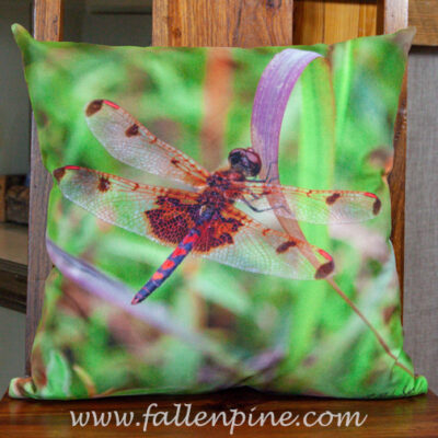 calico pennant dragonfly pillow
