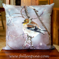 goldfinch snowfall pillow