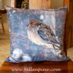 mourning dove snowfall pillow
