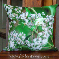 green lynx spider pillow
