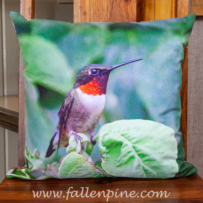 rubythroated hummingbird pillow