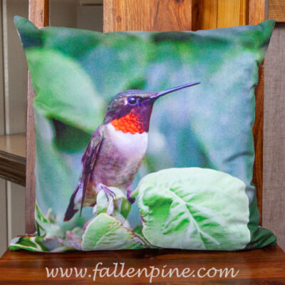 rubythroated hummingbird pillow